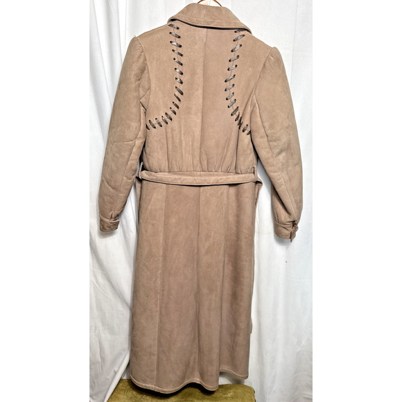 Sawyer of Napa Shearling Suede Coat Size Medium Women's Western Retro Wool EUC - Picture 7 of 16